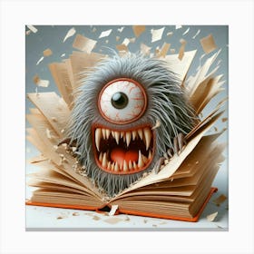 Monster In A Book Canvas Print