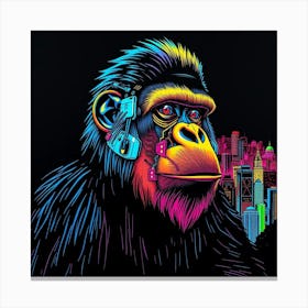 Neon Chimpanzee Canvas Print