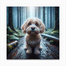 Dog In The Rain Canvas Print