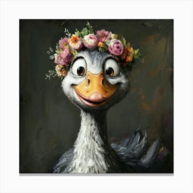 Duck With Flower Crown 2 Toile