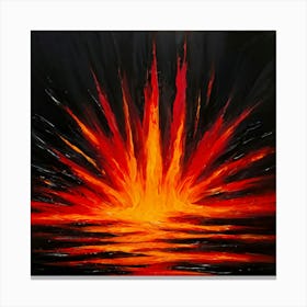 Abstract Fire Art Engulfs The Canvas In A Stream Of Crimson Flames Suggesting Burning Passion Flick Canvas Print