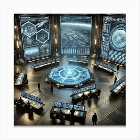 A Holographic War Rooms Asterian Syndicate 1024 Canvas Print