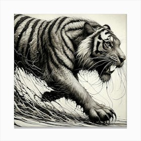 Tiger In Water 6 Toile