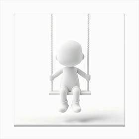 3d Man On Swing Canvas Print