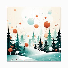 Christmas Tree In The Snow Canvas Print