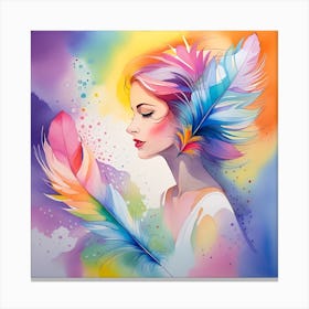 Feathers Of A Woman Canvas Print