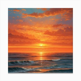 Sunset Over The Ocean Canvas Print