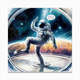 Space Dancer Watercolor Painting Canvas Print