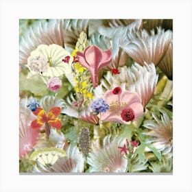 Flowers From Pink Barbie Doll Land Square Canvas Print