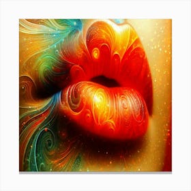 Lips, Abstract Painting, Eclectic, Colorful  Canvas Print