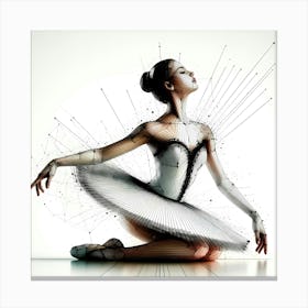 Ballerina - Abstract Line Art Illustration 280 Canvas Print