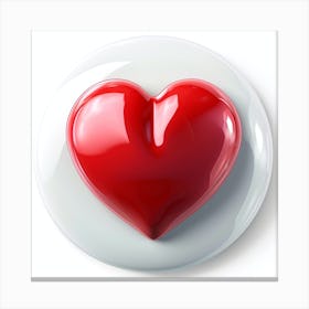 Heart Icon Isolated On White Canvas Print