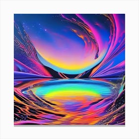 Vibrant lake Canvas Print