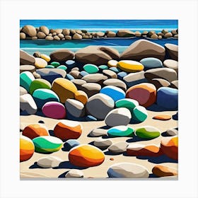 Pebbles On The Beach Canvas Print