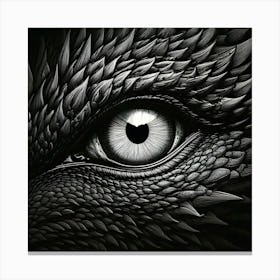 Firefly Piercing Eye Of A Black Dragon In Monochrome 94420 Canvas Print