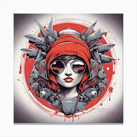 Girl In Red Canvas Print