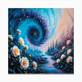 Spiral Of Roses Canvas Print