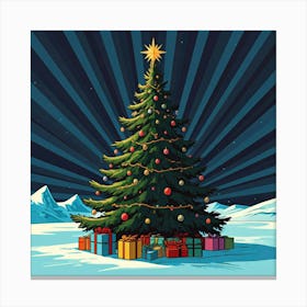 Christmas tree on ice Canvas Print