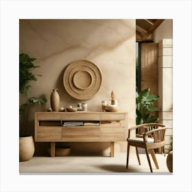 Ultra Realistic Photo Of Bali Inspired Cream Stone (3) Canvas Print