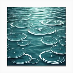 Raindrops In The Water Canvas Print