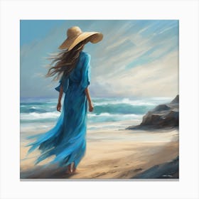 Girl On The Beach 5 Canvas Print