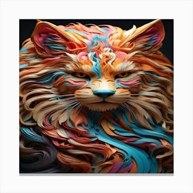Cat Made Of Paper Canvas Print