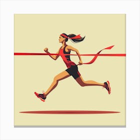 Runner Crossing The Finish Line Canvas Print