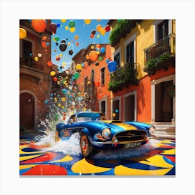 'Cars And Balloons' Canvas Print