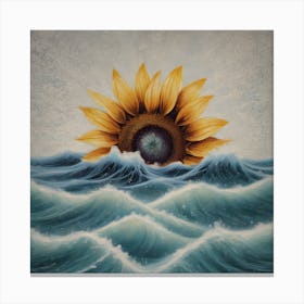 Sunflower In The Ocean Canvas Print