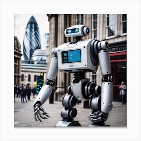 Robot In London 7 Canvas Print