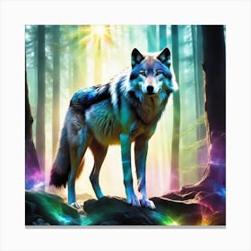 Wolf In The Forest 63 Canvas Print