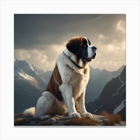 St Bernard Dog 98 Canvas Print