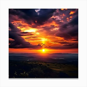 Sunset Over The Mountains Canvas Print