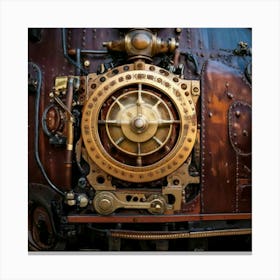 Firefly Steampunk, Train, Victoria, Station, London, Closeup, Industrial, Vintage, Gears, Brass, Mec Canvas Print