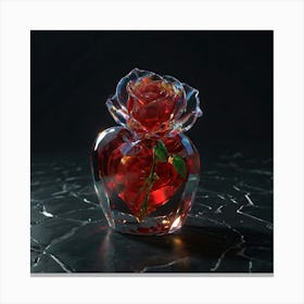 Rose In A Glass Bottle Canvas Print