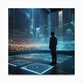 Futuristic Businessman Canvas Print