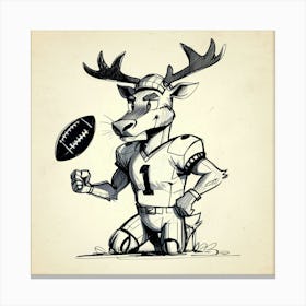 Deer Football Player 4 Canvas Print