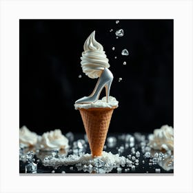 Ice Cream Cone high heel Canvas Print