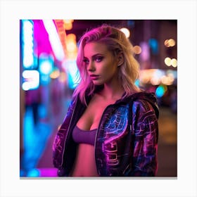 Neon Girl Canvas Print