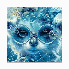 Cat With Glasses Canvas Print