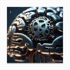 Brain With Gears Canvas Print