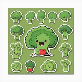 Kawaii Broccoli Canvas Print