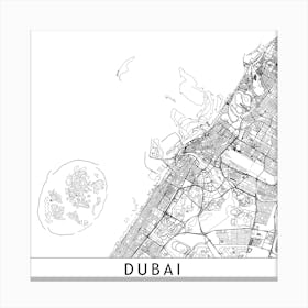 Dubai Map Canvas Print