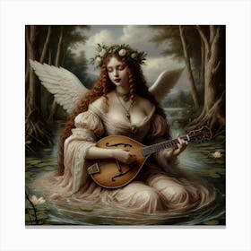 Angel With A Mandolin Canvas Print