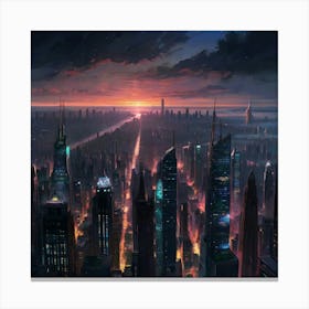 Futuristic Cityscape2 Canvas Print