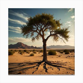 Tree In The Desert Canvas Print