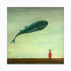 Boy And A Fish Canvas Print