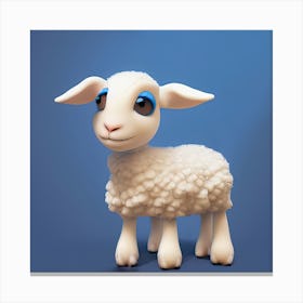 Cute Lamb 3d Illustration Canvas Print