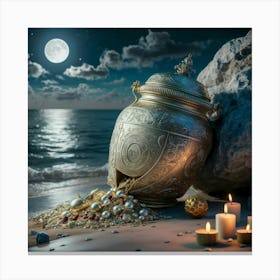 Pot On The Beach Canvas Print