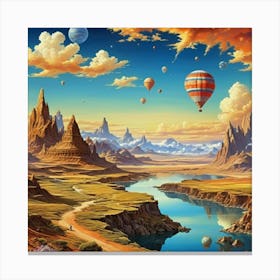 Hot Air Balloons In The Sky Canvas Print